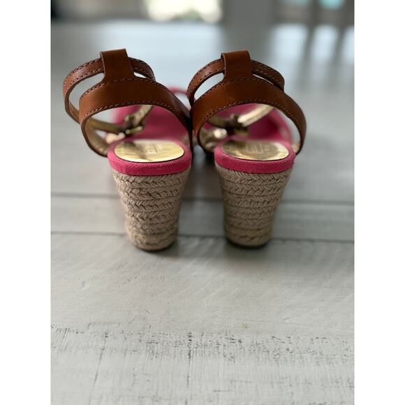 Coach Pink Espadrille Wedge Sandals - Size 8.5 - Picture 5 of 7